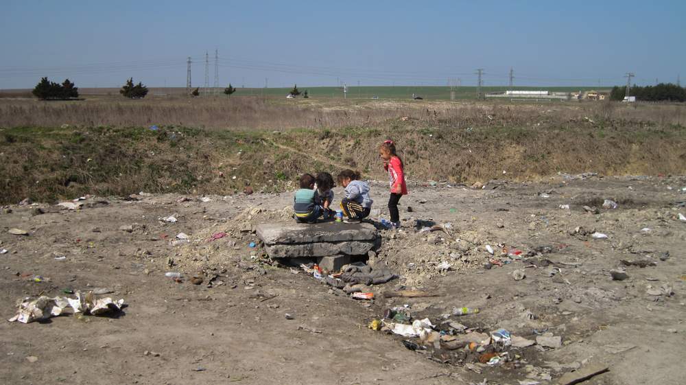This is a typical playground for children in Malcho Malchev settlement of Targovishte, a town of 37,000 inhabitants living in crumbling soviet-era buildings.&amp;nbsp;