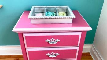 DIY refurbished dresser with new hardware and accessories