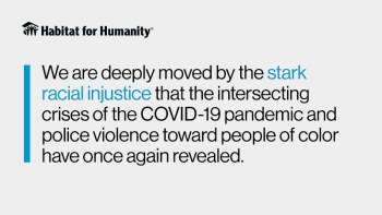 "We are deeply moved by the stark racial injustice that the intersecting crises of the COVID-19 pandemic and police violence toward people of color have once again revealed"