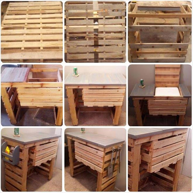Grill stand wood pallet furniture