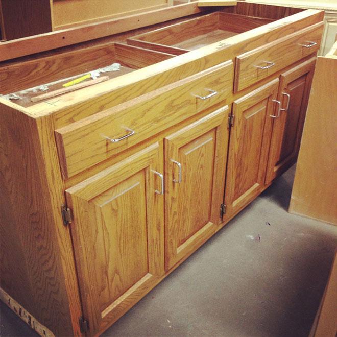 ReStore cabinet used for kitchen island