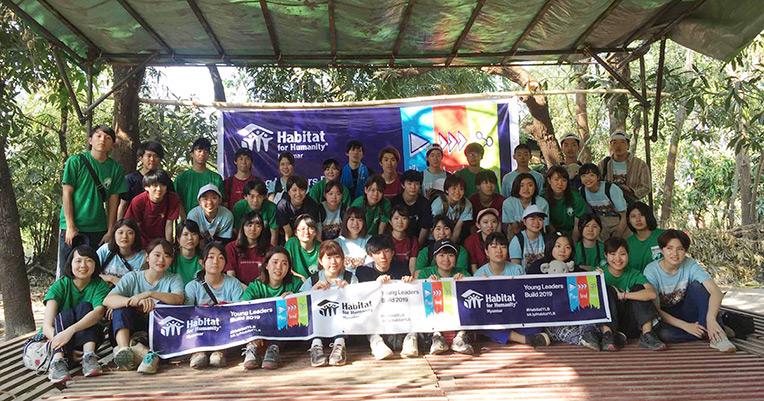 Japanese youth volunteers at the close of the Asia Build in Myanmar. 