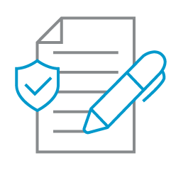 Lineart, a document being signed.