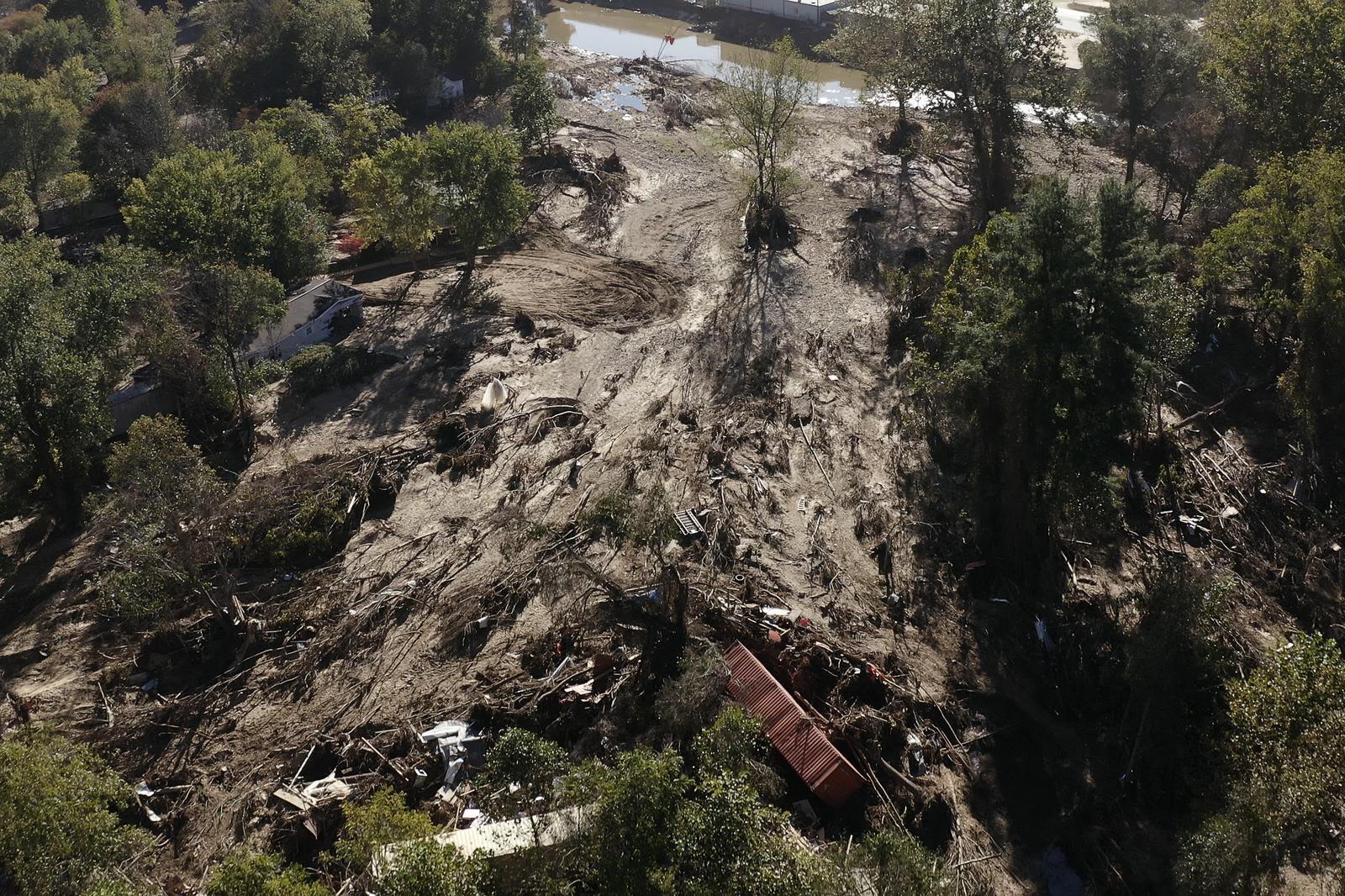 Aerial view of some of the damage from Hurricane Helene.