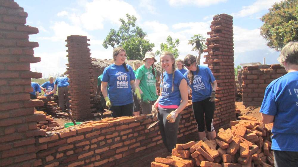 Habitat volunteers building Bertha&#39;s new home.