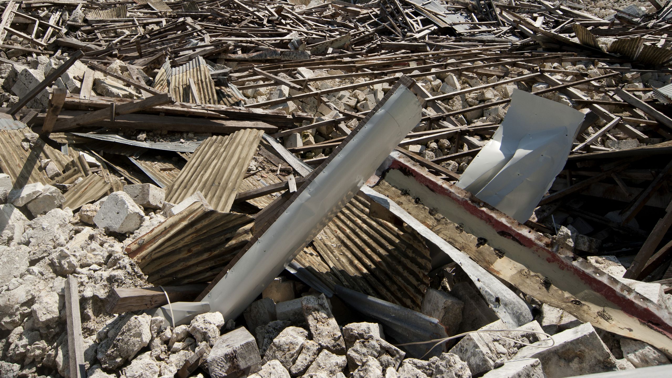 debris and rubble.