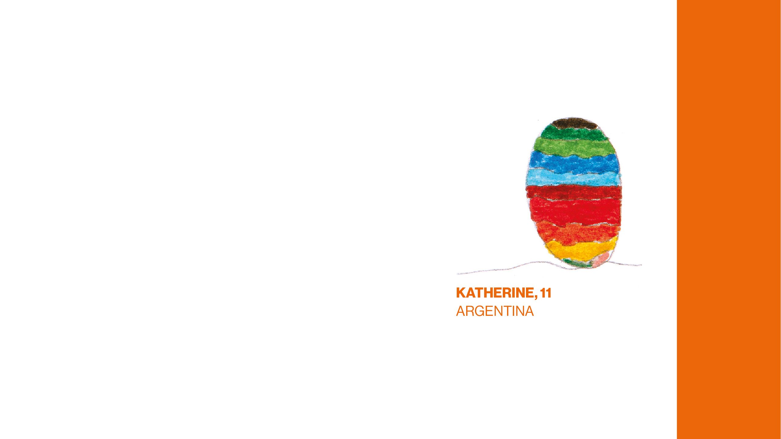 Drawing of an easter egg with many colors.