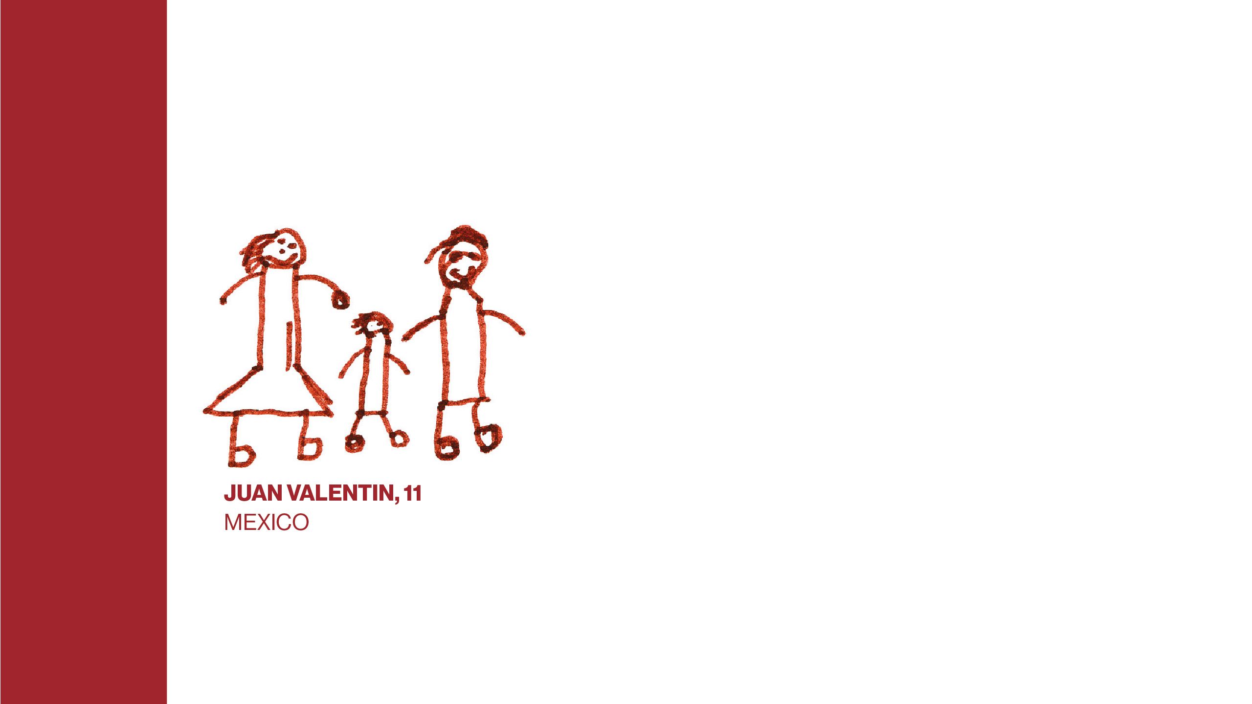 Drawing of a happy family outdoors.