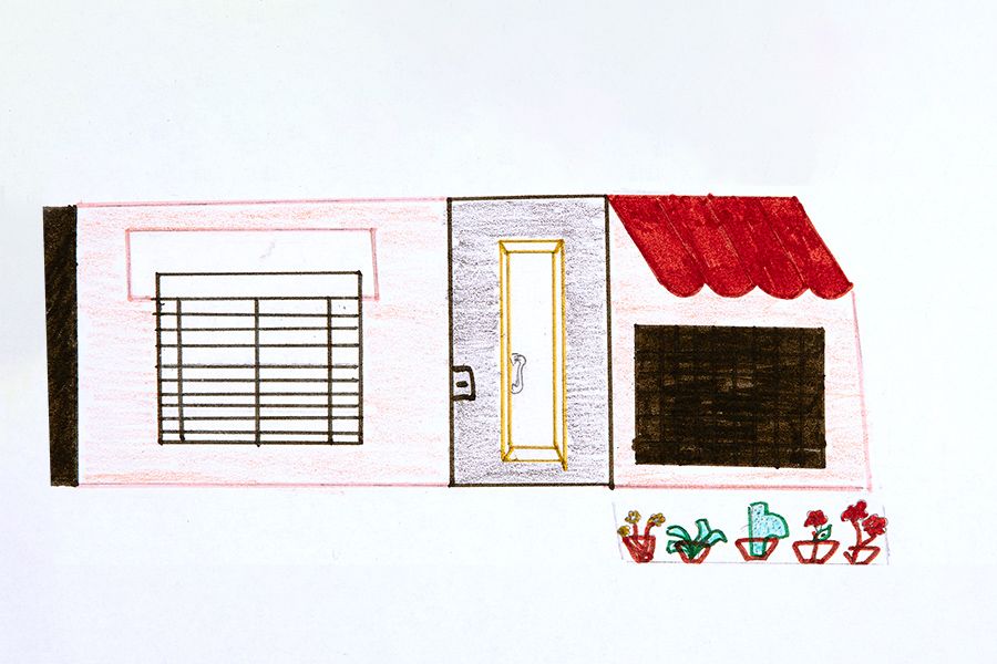 Casa dibujada a mano por niña de Argentina.