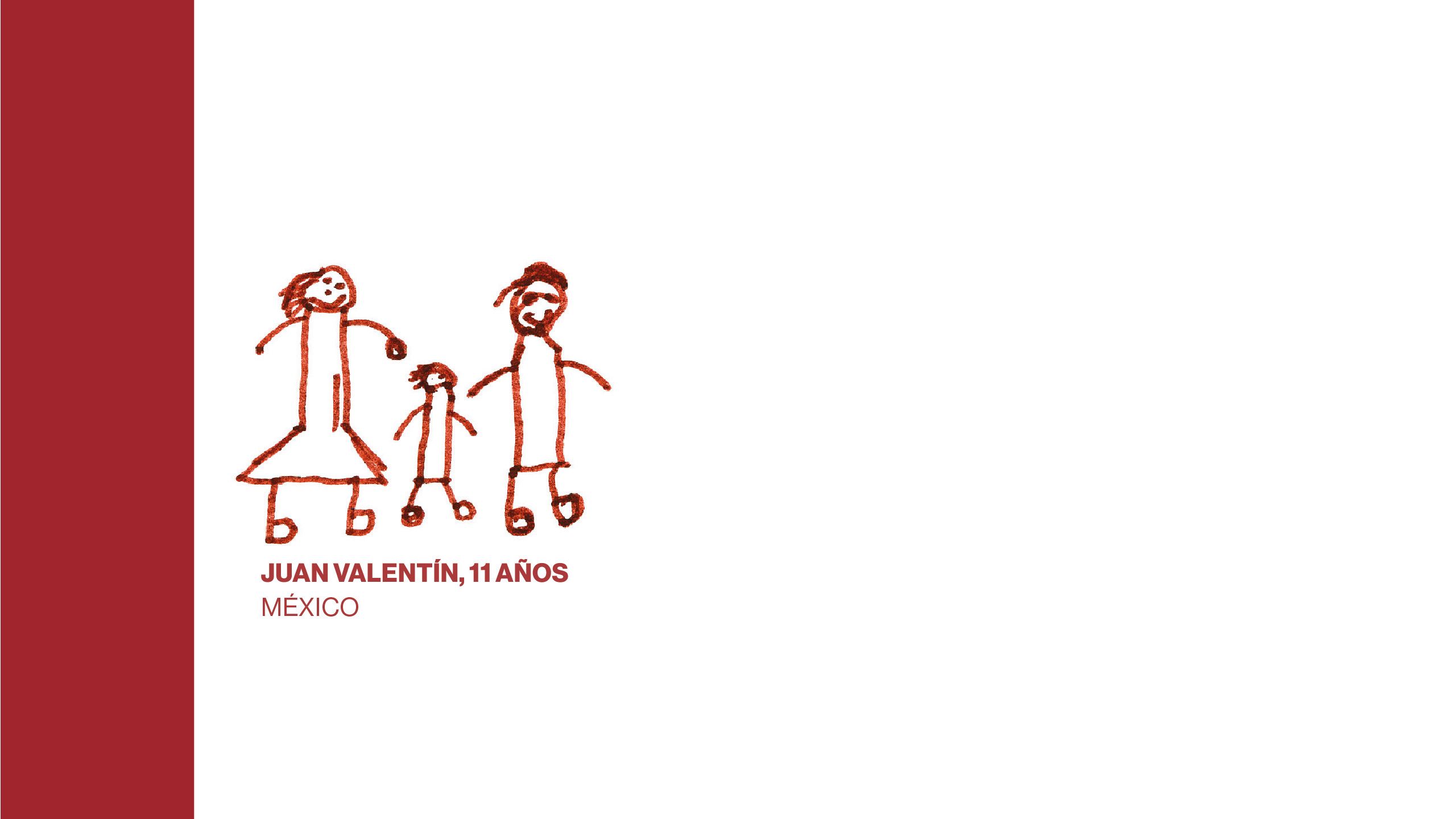 Dibujo de una familia feliz al aire libre.