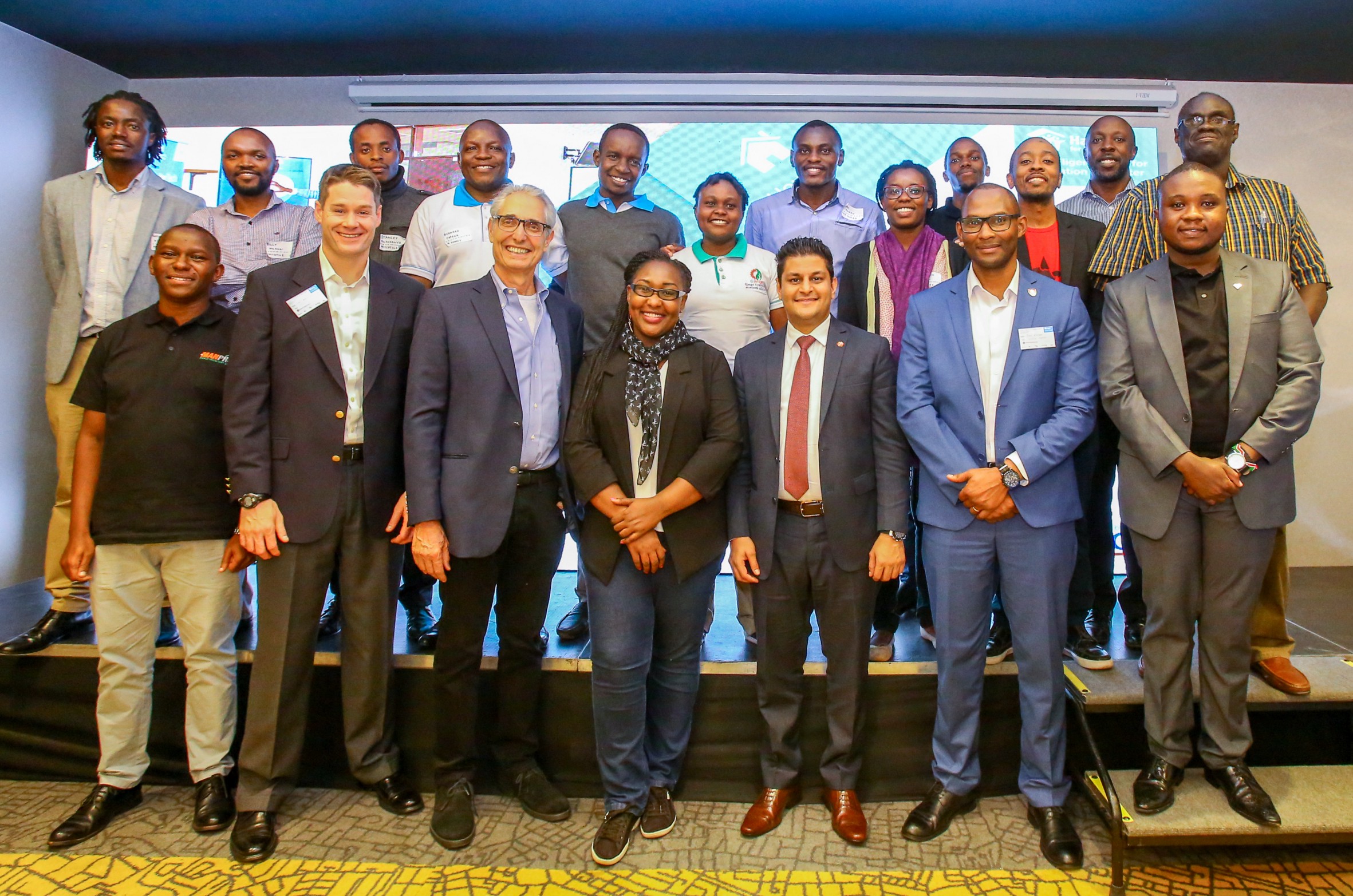 A group of business professionals on ShelterTech Kenya Accelerator Demo Day.