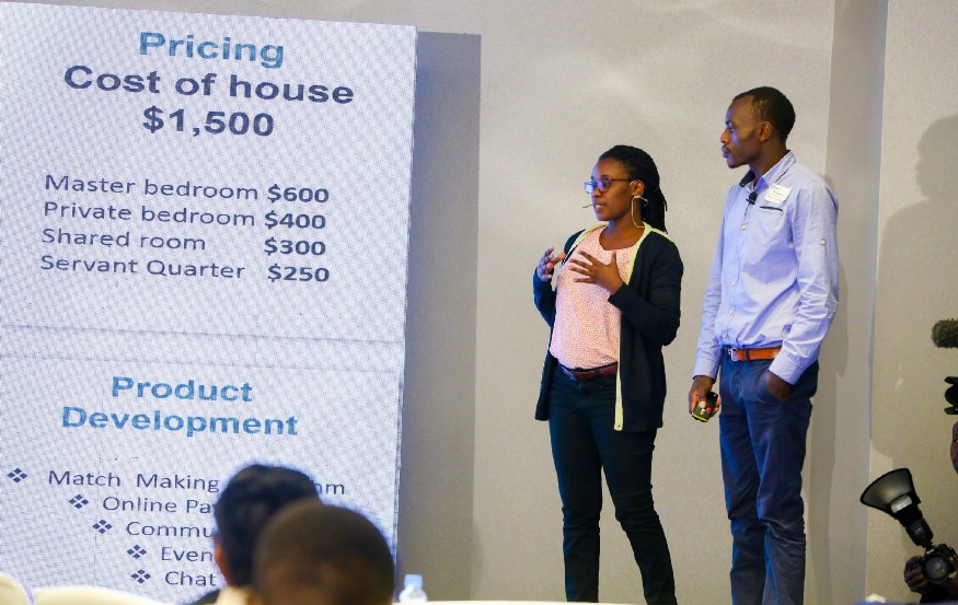 Two people presenting.
