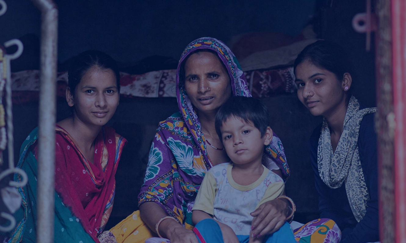 Indian mother and three children.