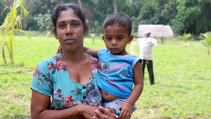 Jeyanthini with her son Satheeshan in Sri Lanka
