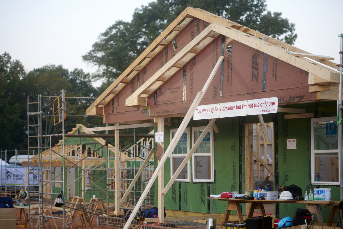 Partially built Habitat houses