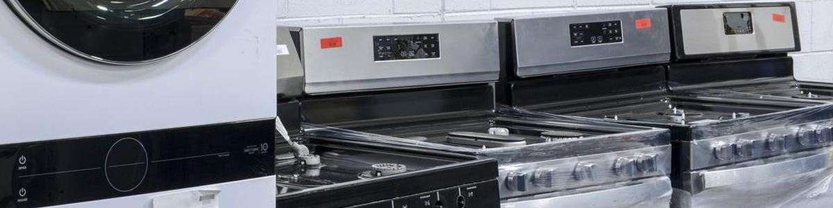 Used dryer and stoves for sale at Habitat ReStore.