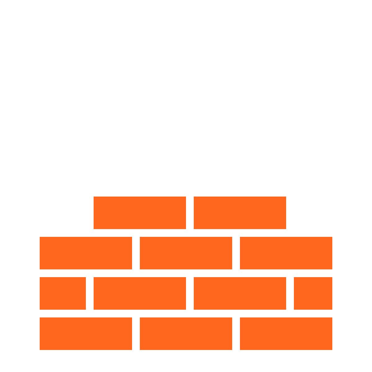 Simple illustration of an orange brick wall, 4 bricks tall