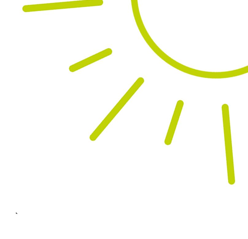 Line illustration of a yellow sun spinning. 