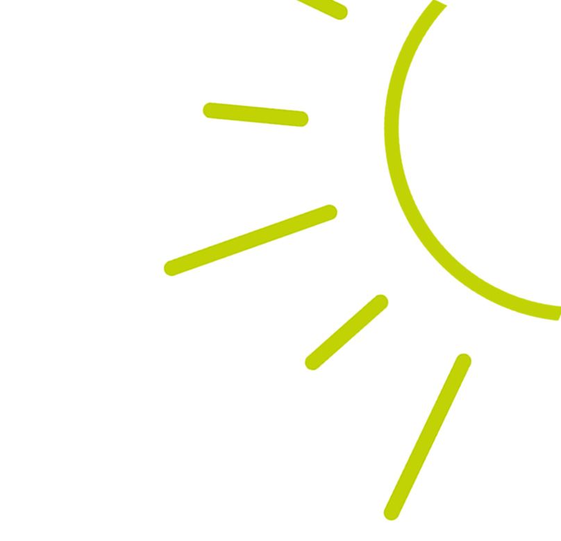 Line illustration of a yellow sun spinning. 