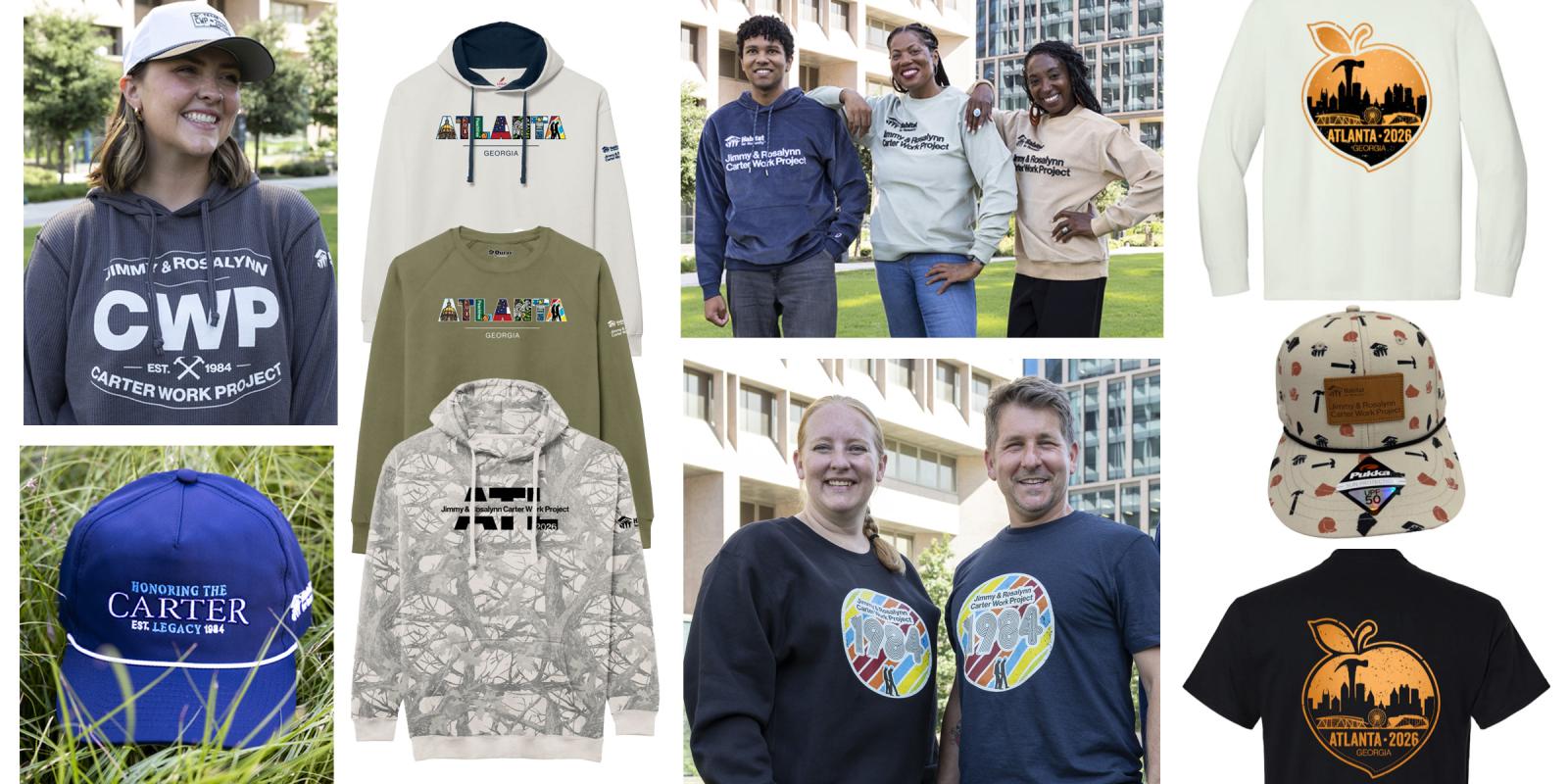 Collage of Carter Work Project merchandise
