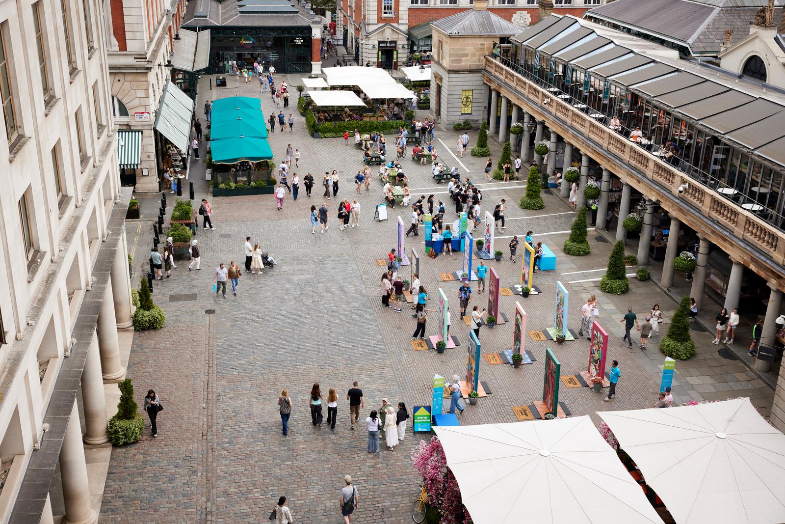 Ariel view of the door exhibit in London.