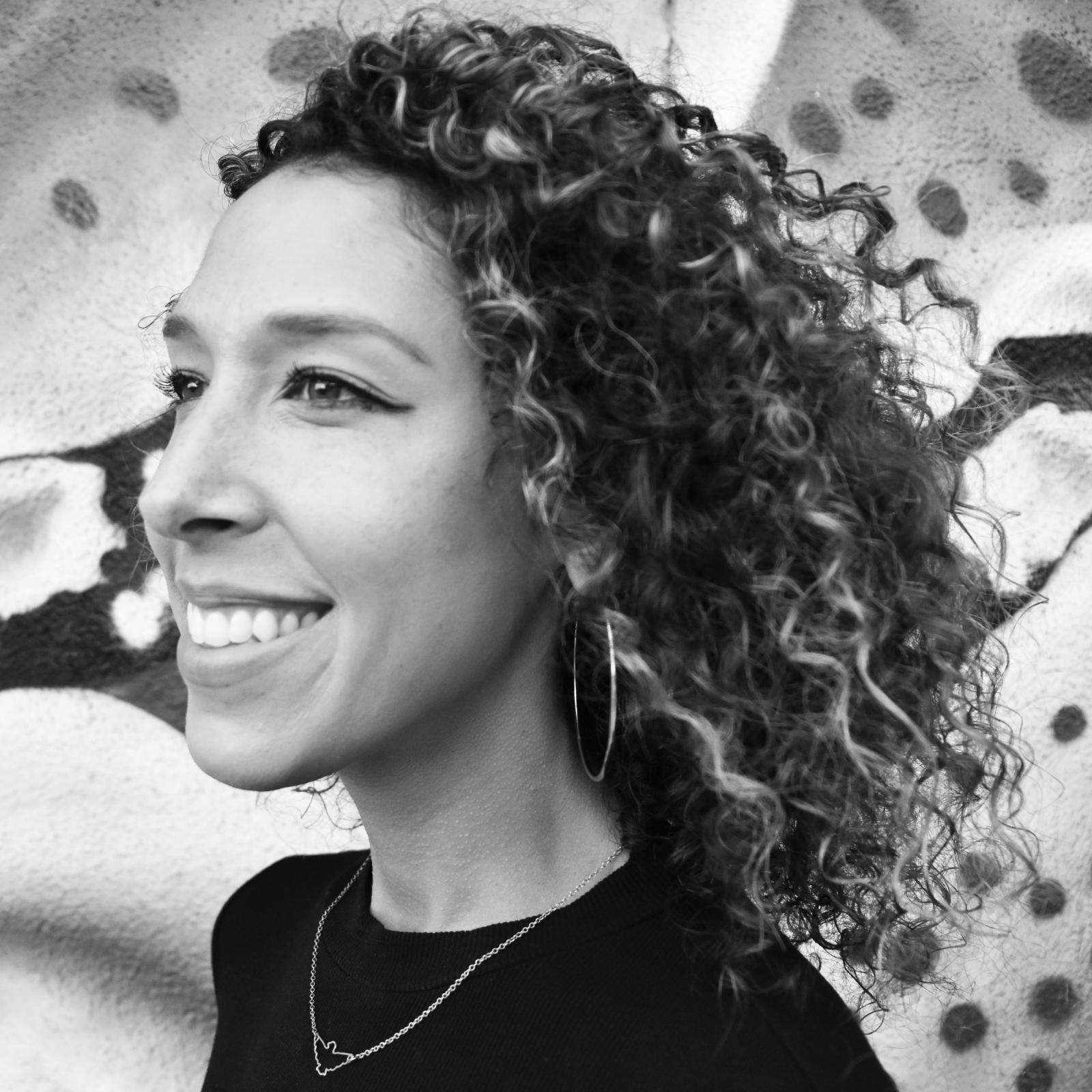 Black and white headshot of Jacqueline Alcantara.
