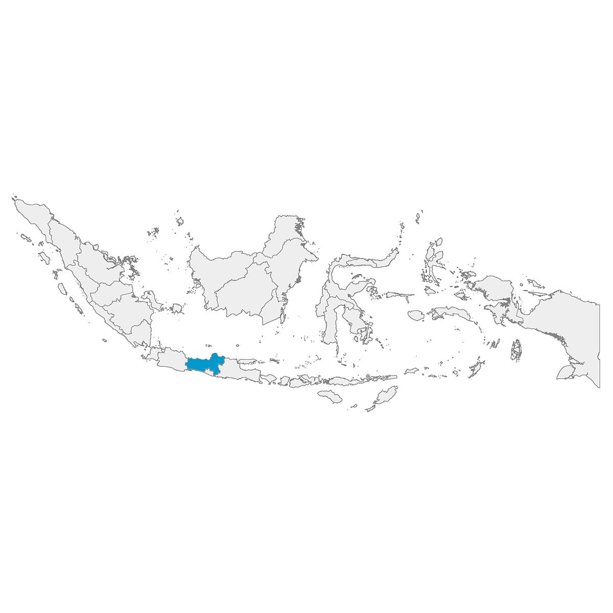 Map of Indonesia with Jawa Tingah highlighted in blue.