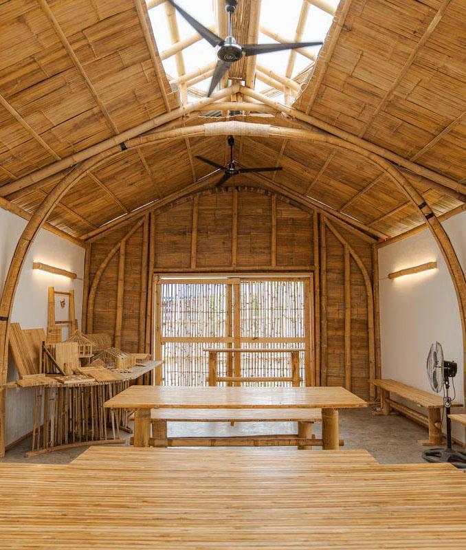 Interiors of a bamboo facility showcased at the Kawayan Collective headquarters in Dauin. 