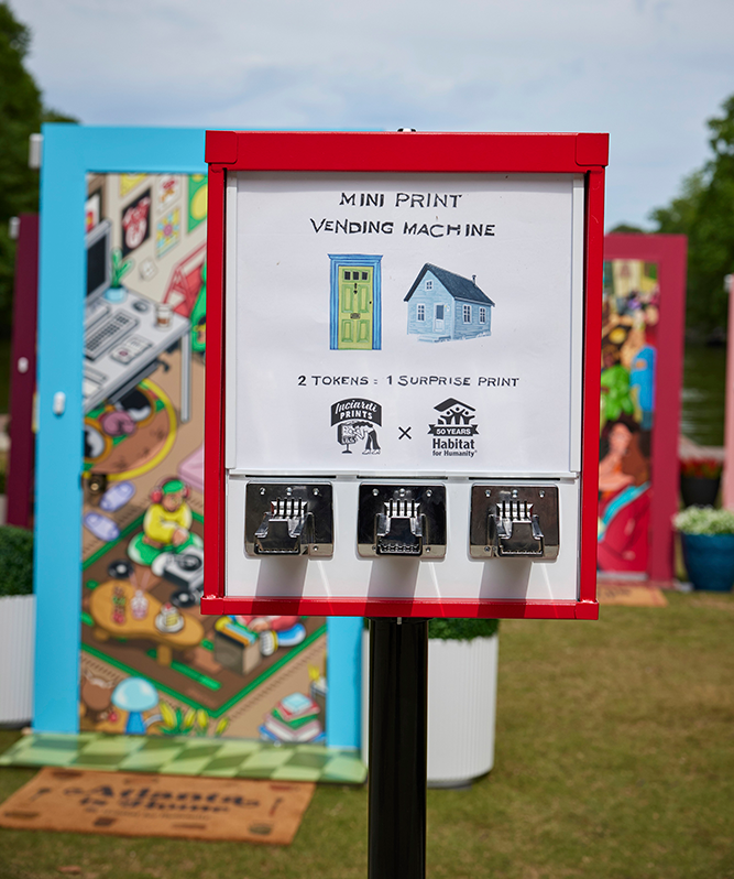 Image of a vending machine that gives out custom prints when you enter a token.