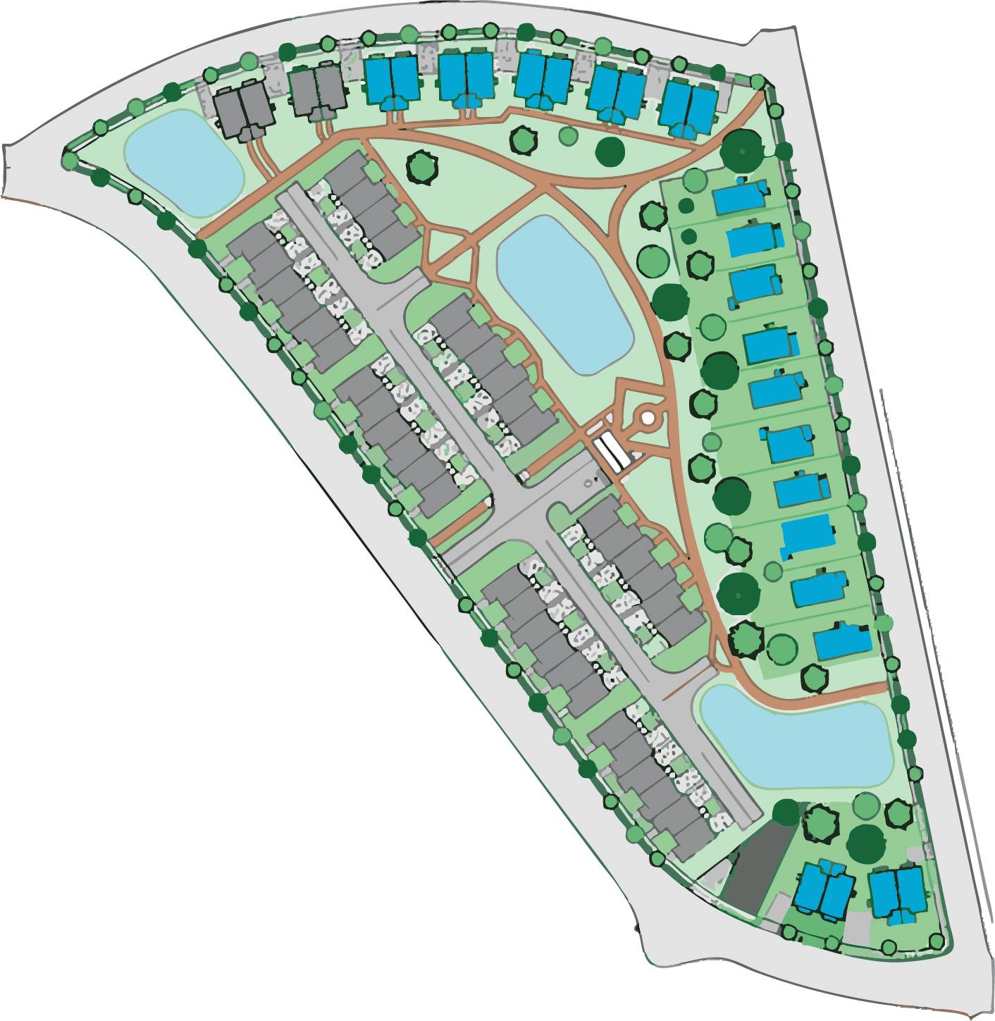 Illustrated map of planned Langston Park development
