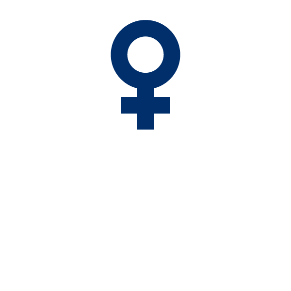 Blue female gender symbol.