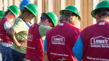 Lowe’s workers supporting Habitat for Humanity Women Build