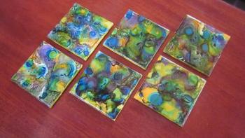 Alcohol ink coasters