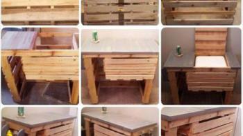 Grill stand wood pallet furniture