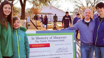 Maureen's family at the Habitat build site