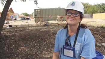 Volunteer on a Habitat build site