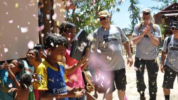 Volunteers, house dedication, Cambodia