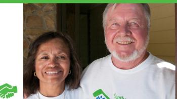 Meeting a new family: Habitat volunteers