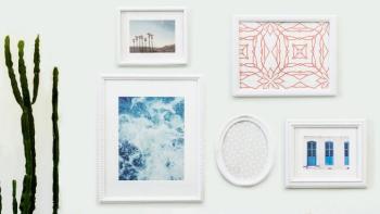 DIY gallery wall with repurposed vintage frames