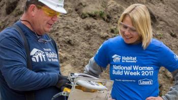 Darrell Gilmore on a Habitat build site.