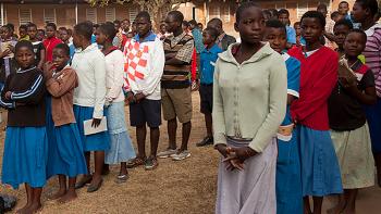 girls-queuing-schoolyard-Chimaliro_school_Malawi