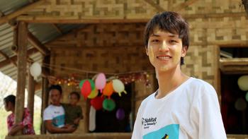 Japanese volunteer Ryota Matsumoto at Asia Build