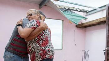 Puerto Rico family in damaged home