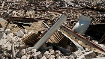 Disaster aftermath rubble.