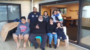 Habitat homeowners Allan and Alice with their family in Otara, New Zealand