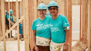 Peter and Kathryn Kim on the build site.