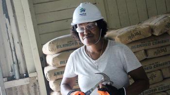 Maria is the first female carpenter in her village Namosi, Fiji.