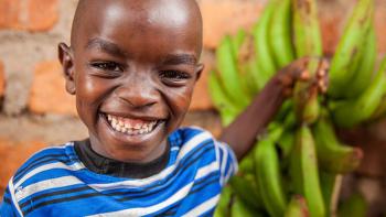 Photo: child with bananas, kenya