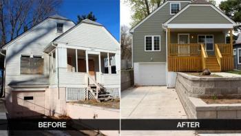 Habitat for Humanity home transformation in Waco, Texas.