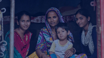 Indian mother and three children.